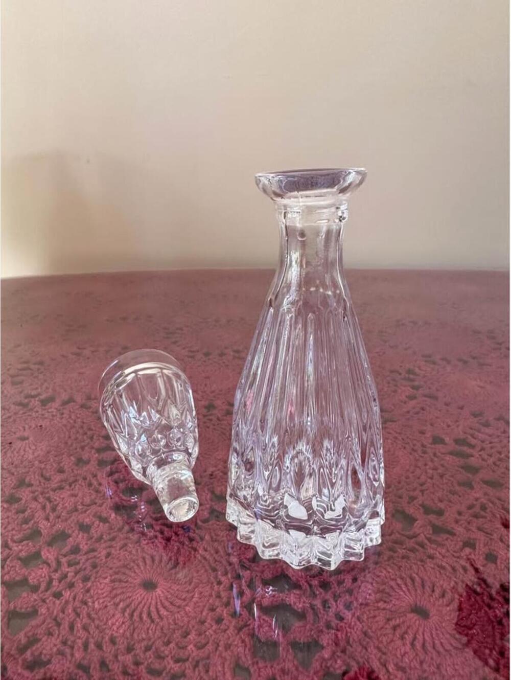 Vintage Crystal Decanter / Mouthwash Dispenser with the stopper